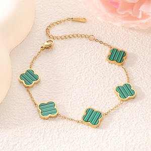 Pulsera de Cadena de Acero Inoxidable con Baño de Oro 18K, Resistente al Agua, con Dije de Flor, Joyería de Diseño de Lujo, Unisex, para Regalo - Product Image 6