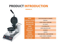 Machine à gaufres ronde commerciale Mini gaufres belges rotatives faisant la machine