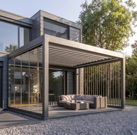Pergola murale de luxe 6x3m en aluminium avec toit à lames motorisé, imperméable, pare-soleil intelligent pour patio et jardin, vente directe d'usine OEM