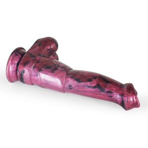 Nnsx N-5071 Fantasie Siliconen Dildo Nieuwe Binnenkomst Seksspeeltjes Realistisch Gevoel En Mysterieuze Kleurrijke Look In Gemengd Paars En Rood - Product Image 6