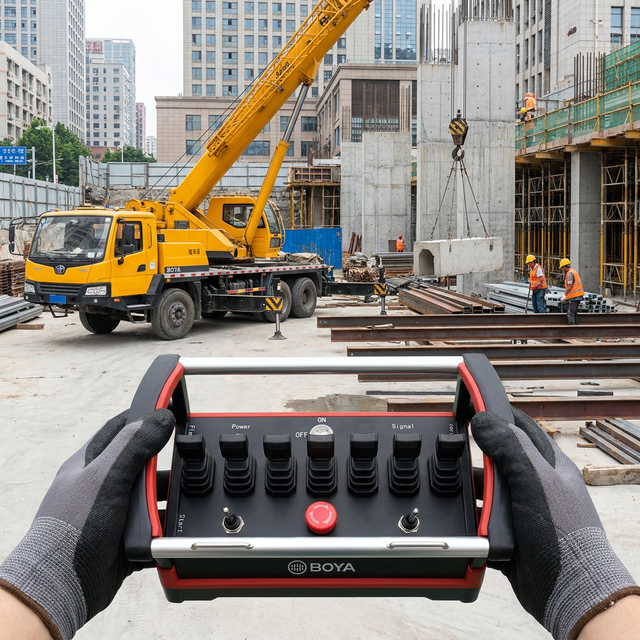 Industrial Wireless Proportional Joystick Remote Controller BY-005 Heavy Machinery 500m Long Range Zero Latency IP68 7 Levers