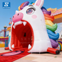 Arches gonflables d'animaux de dessins animés personnalisés créatifs colorés géants gonflables grande bouche entrée de chevaux pour l'entrée d'événements