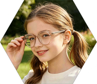 Monture de lunettes optiques en acétate polygonal mignonne pour enfants garçons filles, monture complète pour myopie, sur mesure, en stock