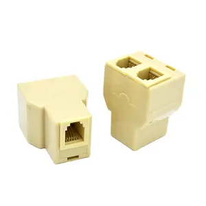 RJ11 6P4C 1 to 2 Female to Female Two Way Telephone Splitter Converter Cable plug connector