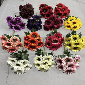 Bouquet de tournesols artificiels Yixuan, 7 têtes, fleurs en soie, décoration de mariage, décoration de la maison - Product Image 2