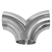 1 pièce d'accessoires automobiles en acier inoxydable 304 de qualité sanitaire, raccord soudé en forme de corne de mouton, raccord en Y à trois voies, coude soudé