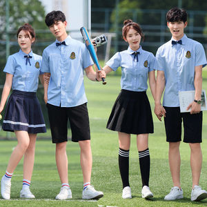 School Uniforms College Style Summer Korean Design Tops And Skirts For Middle High School Students Graduation Photo Outfits - Product Image 2
