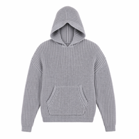 Pull à capuche en tricot épais de haute qualité pour homme, coupe ample et oversize, style streetwear
