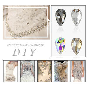 Cristales de Estrás en Forma de Lágrima de Gran Tamaño para Coser, Cristales de Estrás Sueltos para Coser con Pegamento AB - Product Image 6