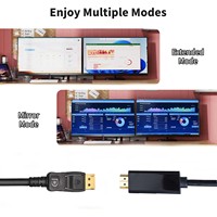 Câble DisplayPort 1.4 vers HDMI 2.1 8K60Hz 4K120Hz DP vers HDMI Mâle vers Mâle pour Moniteur d'Ordinateur Projecteur