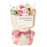 Bouquet de roses en fil de soie tricoté, fleurs artificielles créatives pour la fête des mères, sensation haut de gamme, douces, longue durée, pour la remise des diplômes
