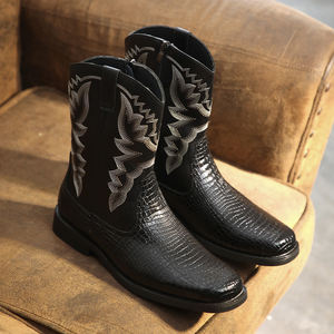 Botas Exóticas al por Mayor, Botas Chelsea de Vaquero Occidental para Hombre, Botas Chelsea de Cuero de Ante para Hombre, Talla Grande, Estilo Británico - Product Image 3