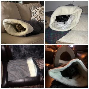 Neues Design Katzen bett Höhle Schlafsack Pet Mat Warming Pad Sack für Katzen und kleine Hunde <span class=keywords><strong>Burrow</strong></span> ing Cosy Soft Comfortable Bed - Product Image 5