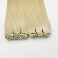 Double Trame Machine Russe Brut 100% Remy Cheveux Vierges 100g 20 22 pouces Main Attachée Genius Trame Extensions de Cheveux Humains