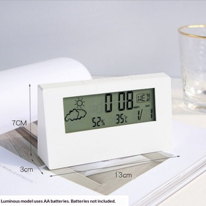 Smart Digital Alarm <b>Clock</b> – Transparent LCD Display, Calendar, Weather Forecast, Temperature & Humidity Monitor – Bedside Table - Product Image 5