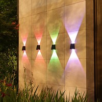 Lampu Sorot Dinding LED Tenaga Surya Berbahan Logam untuk Dekorasi Taman, Halaman Rumah, Lanskap, Suasana Villa, Dapat Diredupkan