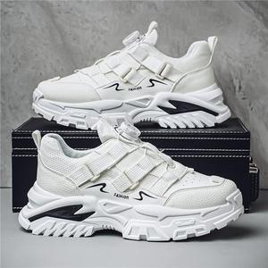 Chaussures de basketball pour hommes en cuir véritable transfrontalières - Respirantes, style toutes saisons, boutons rotatifs, idéales pour la course à pied - Product Image 4