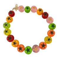 Modevolle kleurrijke zomerfruit charme kralenketting handgemaakte aardbei sinaasappel perzik mangosteen bedels schattige ketting sieraden