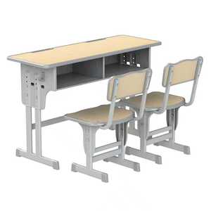 Juegos DE ESCUELA DE MADERA Asiento doble Escritorio y silla para estudiantes Muebles Mesas y sillas de escritura de estudio duraderas individuales - Product Image 4