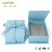 Boîte cadeau magnétique personnalisée avec ruban et insert en velours, boîte rigide en papier pour bijoux et colliers, fournisseur d'emballages en gros