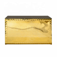 Comptoir de bar en acier inoxydable de luxe pour événements de mariage avec rangement intégré, bar à cocktails pour hôtel et fêtes