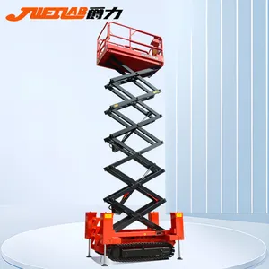 Capacità di 300kg 6m 2024 nuovo marchio Jueli completamente elettrico piattaforma di lavoro aereo movimento automatico cingolato forbice ascensore