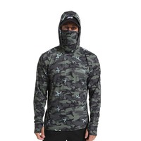 T-shirts de pêche à manches longues décontractés et tendance, masque facial à manches longues, chemise de pêche UPF en polyester