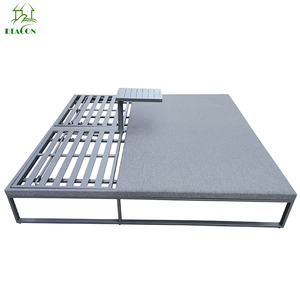 VillaLeisure Facilities Home Beach Chaises longues Hotel Outdoor Aluminium Frame Two Seat Double Sun Bed for Poolside - Product Image 3