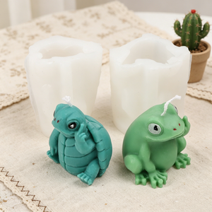 Moule en silicone pour bougies et savons en forme d'animaux (Bulldog, Grenouille, Tortue, Vache des Highlands), outil de moulage de résine et de mousse pour gâteaux DIY - Product Image 6