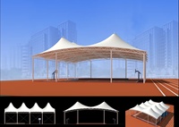 Structure de membrane tendue sur mesure à grande portée en tissu PVDF pour abri de terrain de basket-ball, toit d'ombrage pour sports de plein air