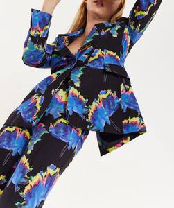 Blazer estampado con un solo botón y bordado 3D de Flower of Mars para trajes de negocios, trajes y blazers para mujer - Product Image 6