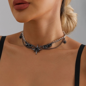 Модные ожерелья Fashion Star Demon Angel Link для девочек, стильные готические украшения для женщин, оптовый поставщик женских аксессуаров с низким MOQ - Product Image 5