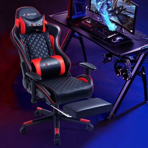 Cao trở lại Ergonomic ngồi có thể ngả chỗ để chân Massage máy tính Gamer <span class=keywords><strong>PC</strong></span> xe trò chơi đua xe Ghế chơi game - Product Image 4