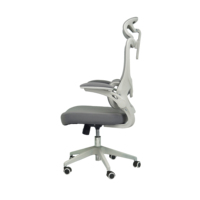 Meilleure vente de chaise pivotante en maille ergonomique de haute qualité pour les visiteurs exécutifs à faible coût avec support lombaire en fer PU