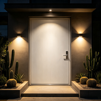 Puerta de entrada comercial moderna de madera maciza con núcleo mineral, resistente al fuego por 60 minutos, para uso en habitaciones de hotel y salas de estar.