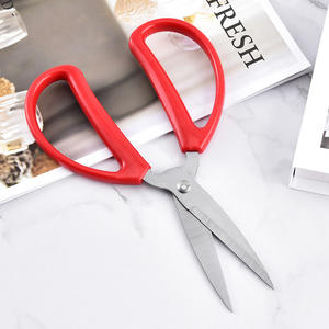 Tijeras domésticas de acero inoxidable con punta roja para uso en el hogar, oficina y manualidades - Product Image 1