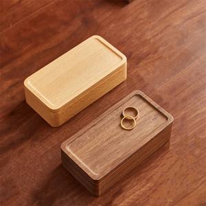 Caja de Joyería de Madera Portátil con Logotipo Personalizado, Estuche Organizador Rectangular, Almacenamiento de Anillos, Elegante Solución de Almacenamiento de Joyería de Madera con Terciopelo - Product Image 3