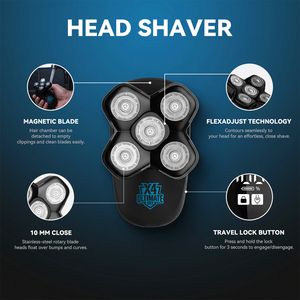Rasoirs électriques pour hommes chauves, rasoir magnétique 5D pour le visage, tondeuse à <span class=keywords><strong>barbe</strong></span>, étanche IPX7, rechargeable par USB, écran LED - Product Image 2