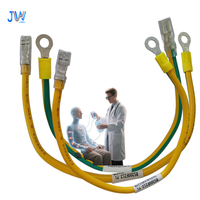 Kabel Jumper Grounding dengan Terminal Ring 0.75mm² Kabel PVC 250mm Kuning Hijau untuk Pembumian Peralatan