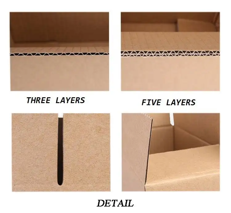 Boîtes d'expédition personnalisées en carton ondulé à simple paroi/Double paroi, 3 couches/5 couches, en vrac