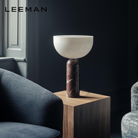 Lampe de Chevet LED Décorative de Luxe en Marbre et Verre, Alimentation CA, Moderne et Écologique pour Chambre, Bureau à Domicile, Lampe de Bureau en Marbre