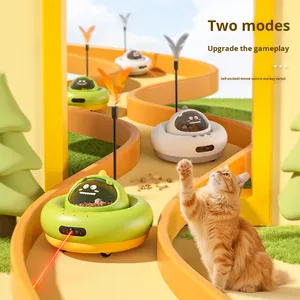 Jouet intelligent automatique pour chat avec laser et plume, baguette interactive électrique rechargeable <span class=keywords><strong>par</strong></span> USB, amusant et silencieux pour lutter contre l'ennui des chats - Product Image 1