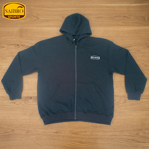 เสื้อฮู้ดซิปผู้ชาย Saibro ผ้าฝ้ายฟลีซ 100% สีพื้นลำลอง โลโก้ด้านหน้า เหมาะสำหรับใส่ในฤดูใบไม้ร่วง - Product Image 4