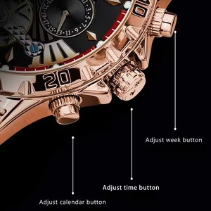 Relojes POEDAGAR 1410 Mecánicos con Tourbillon para Hombre con Fase Lunar, Indicador <span class=keywords><strong>de</strong></span> Fecha, Movimiento Automático <span class=keywords><strong>de</strong></span> Lujo y Diseño Calado - Product Image 4