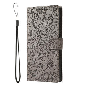 Funda Protectora para Teléfono Móvil S21 <span class=keywords><strong>Ultra</strong></span> 3, Juvenil y Moderna, con Tarjetero, Antigolpes, de Cuero Artificial, Ligera, de Lujo, con Diseño Floral - Product Image 3