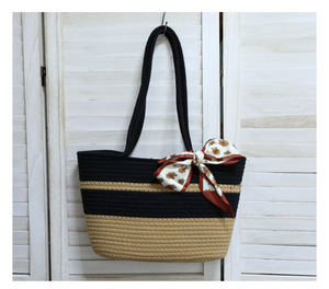 New Cotton Rope Storage <b>Basket</b> Wholesale Decorative Handheld Gift Small <b>Flower</b> Tote Bag Fashionable - Product Image 5