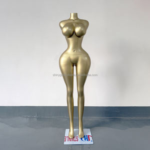 Mannequins féminins en fibre de verre grandeur nature <span class=keywords><strong>avec</strong></span> une poitrine et des hanches généreuses, corps galbé, taille plus, <span class=keywords><strong>mannequin</strong></span> <span class=keywords><strong>femme</strong></span> doré, gros seins - Product Image 3