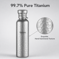 Bouteille d'eau sportive en titane pur pour l'extérieur, grande capacité, tasse portable en alliage de titane pour le cyclisme, le camping et les activités de groupe