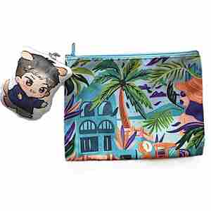 Sac de maquillage portable de voyage, mini capacité, sac cosmétique laminé lavable, organiseur pour étudiants - Product Image 5