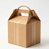 Boîte cadeau pliante en carton ondulé avec poignée en papier